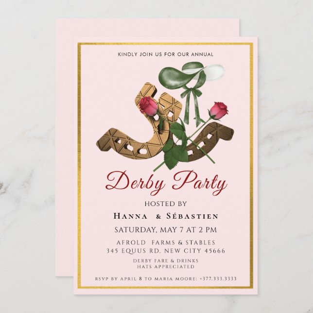 Hat Derby Party Invitation (Devant / Derrière)
