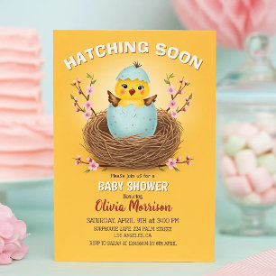 Hatching Bientôt Cute Chick Baby shower Invitation