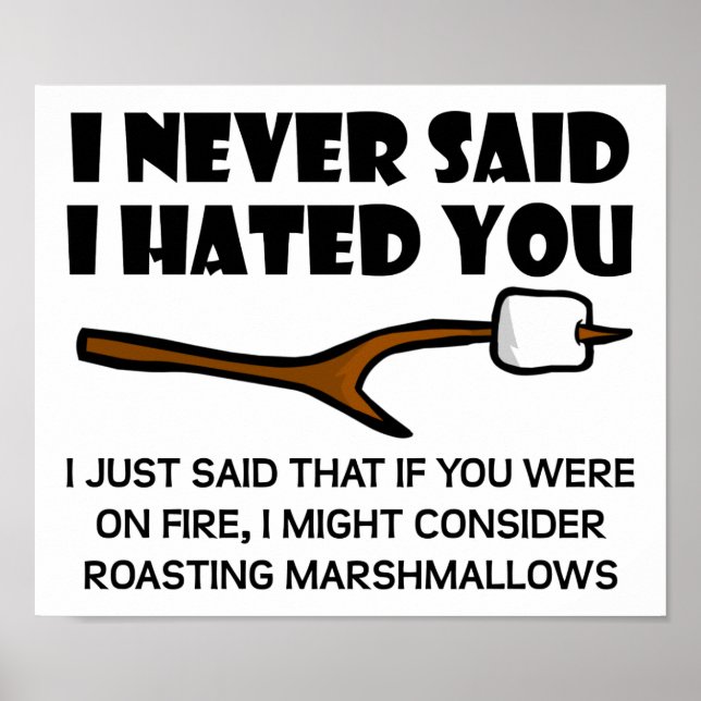 Hateful Marshmallows Funny Poster (Devant)