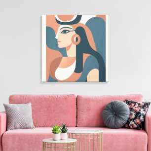 Hatha Goddess égyptienne Moderne Toile Mur Art