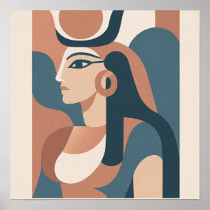 Hathor Goddess égyptienne Poster Abstrait moderne