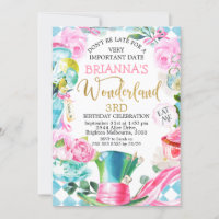 Hatter Alice Au Pays Des Merveilles Invitation Ann