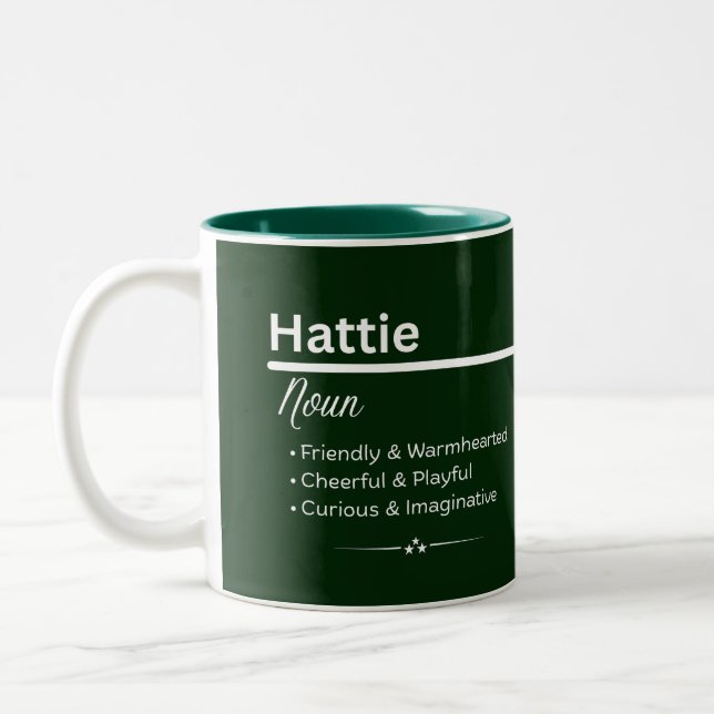 Hattie Personalized Name Coffee Mug (Gauche)