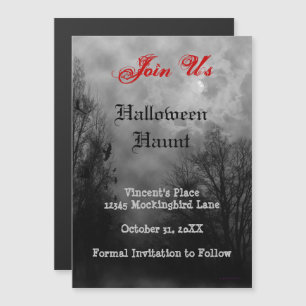 Hauned Sky Ravens Custom Halloween Invitation