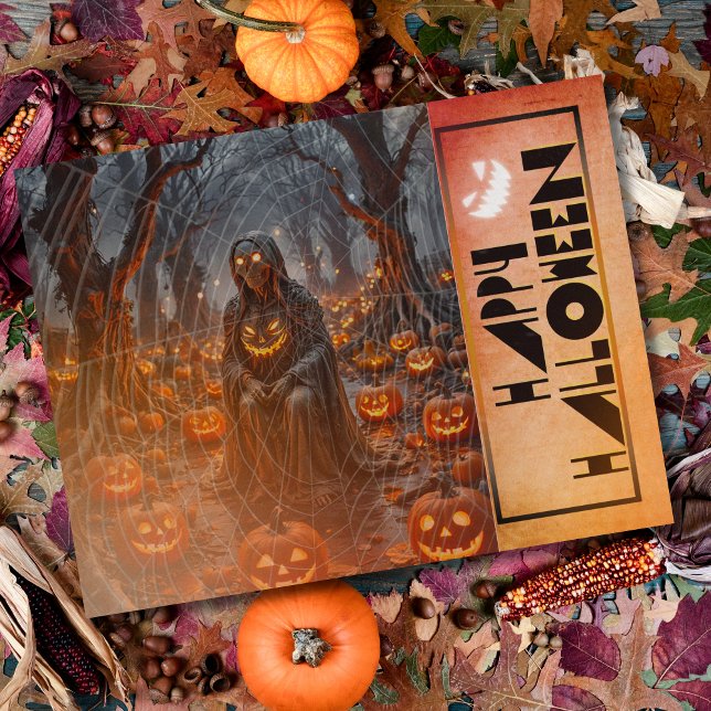 Hauning Citrouille Forest Halloween Carte postale (Créateur téléchargé)