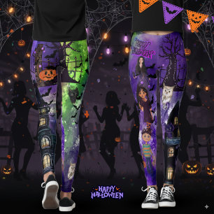 Haunsive Haunted House Monster Famille Leggings