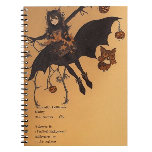 Haunted Forest Dreams Owl Carnet pour Halloween (Devant)