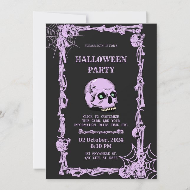 Hauntingly Elegant Halloween Party Invitation (Devant)