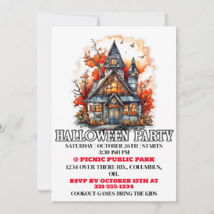 Hauny House Happy Halloween Invitations de fête d'