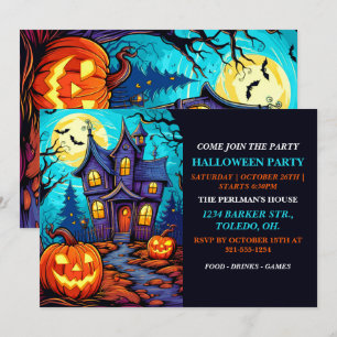 Hauny House Happy Halloween Invitations de fête d'