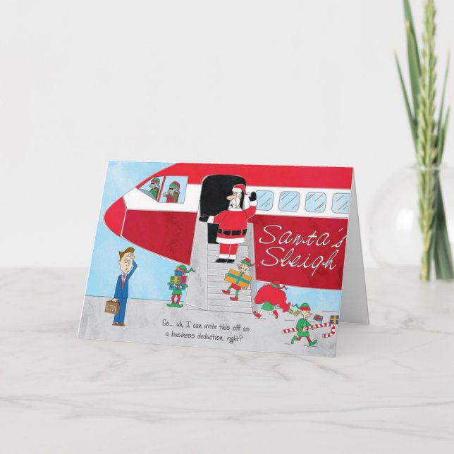 Hausse de Sleigh de Père Noël de carte de Noël de (Devant)