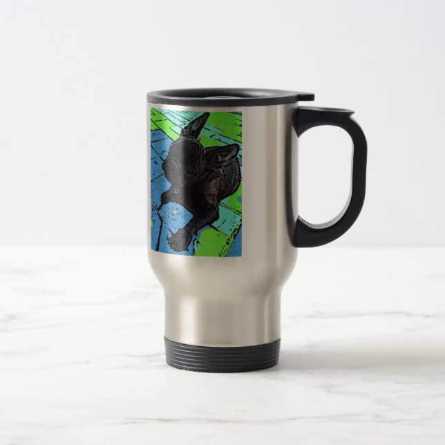 Hausse et éclat ! Tasse de voyage de bouledogue (Droit)