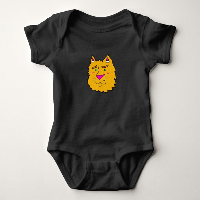 Haut bébé à visage de chat simple (Devant)