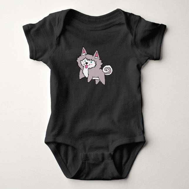 Haut de bébé en forme de chiot husky (Devant)