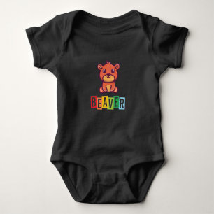 Haut de bloc de castor bébé bodysuit en jersey