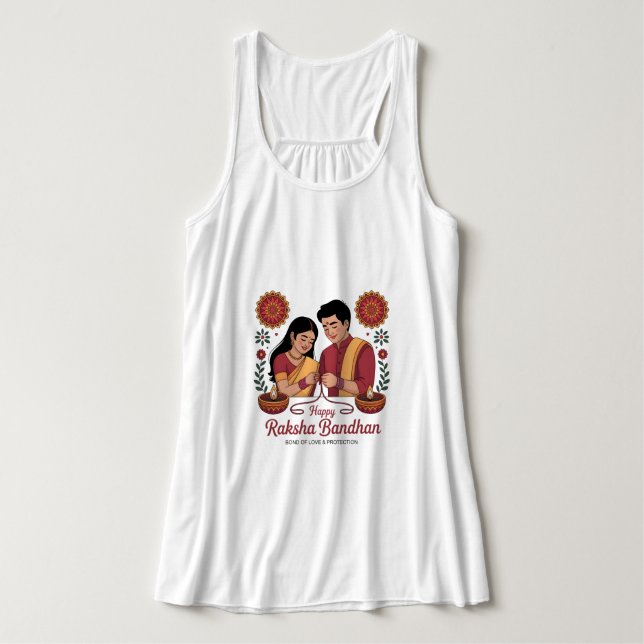 Haut de tank à dos nageur fluide Raksha Bandhan (Design devant)