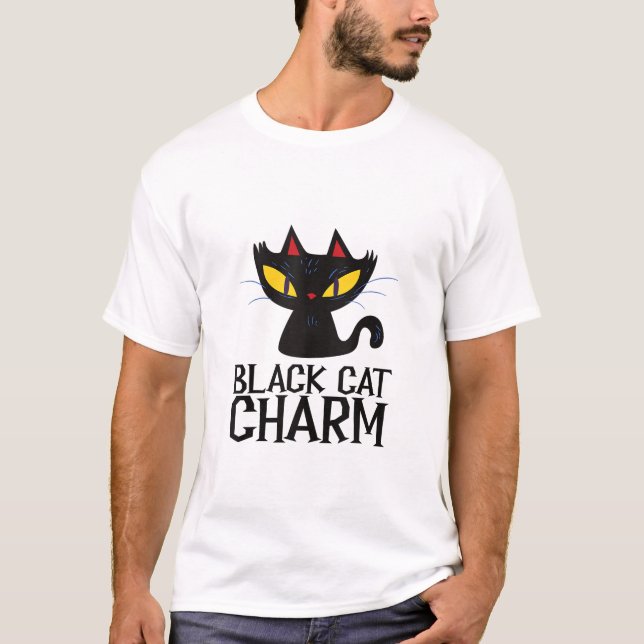 Haut de tank de design Halloween Charme Chat Noir (Devant)