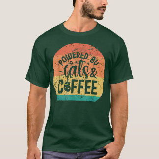 Haut décontracté Distressé Powered By Cats & Coffe