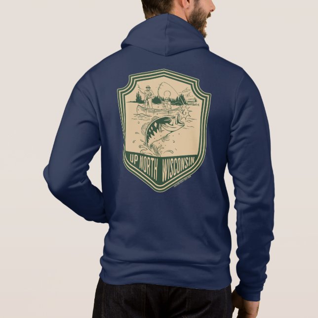 Haut du Wisconsin Nord Badge de pêche (Dos)