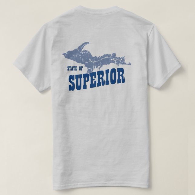 HAUT Michigan Yooper Superior Mens Grey T-shirt (Design dos)