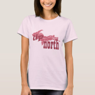 HAUT Michigan Yooper Up North Ladies Pink T-shirt