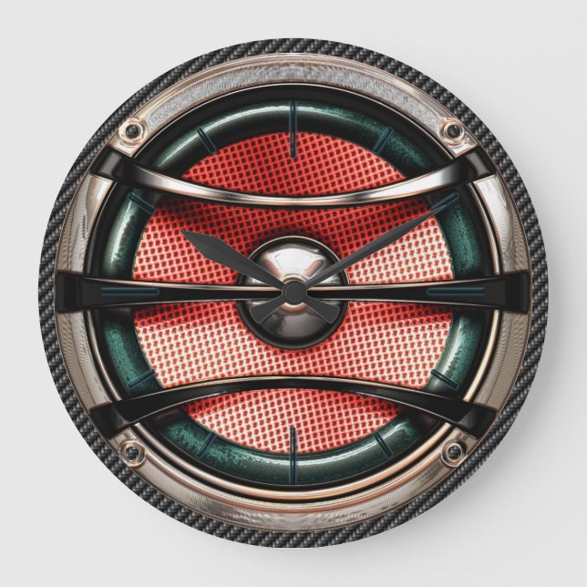 Haut-parleur cool 5 options Horloge murale (Recto)