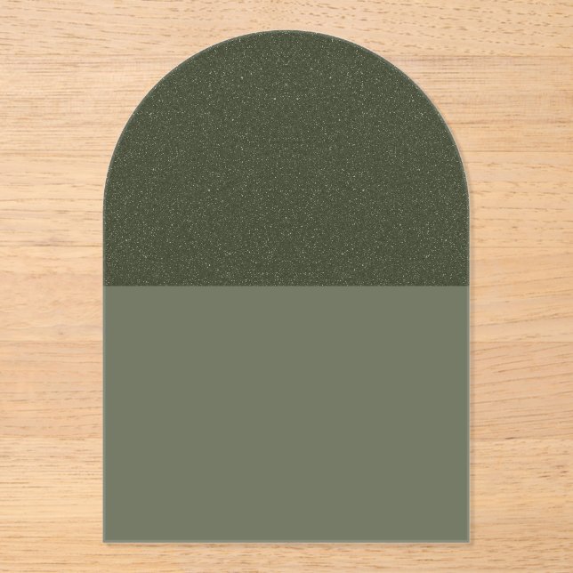 Haut Specké Moss Arc Vert Acrylique Invitation (Recto)