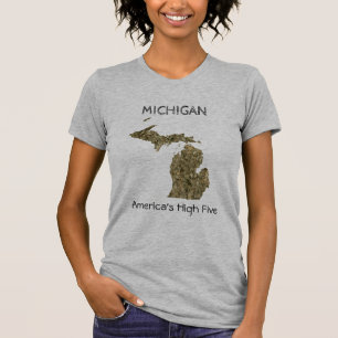 Haut T-shirt cinq du Michigan - de l'Amérique