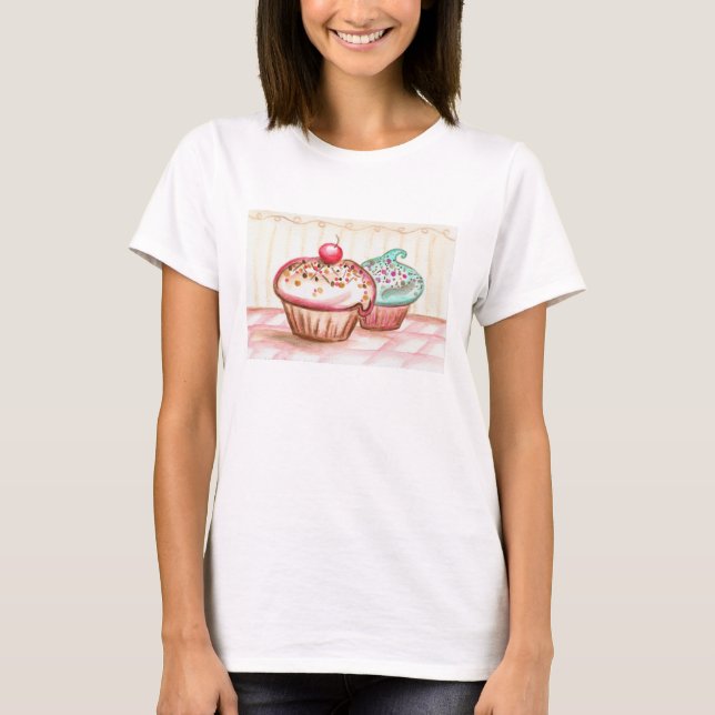 Haut T Shirt Femme Cupcake (Devant)