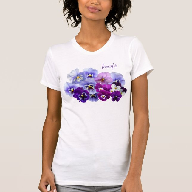 Haut T-Shirt Floral Femme Pensée (Devant)