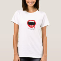Haut T Shirt Vampire Dents Sang Halloween Goth
