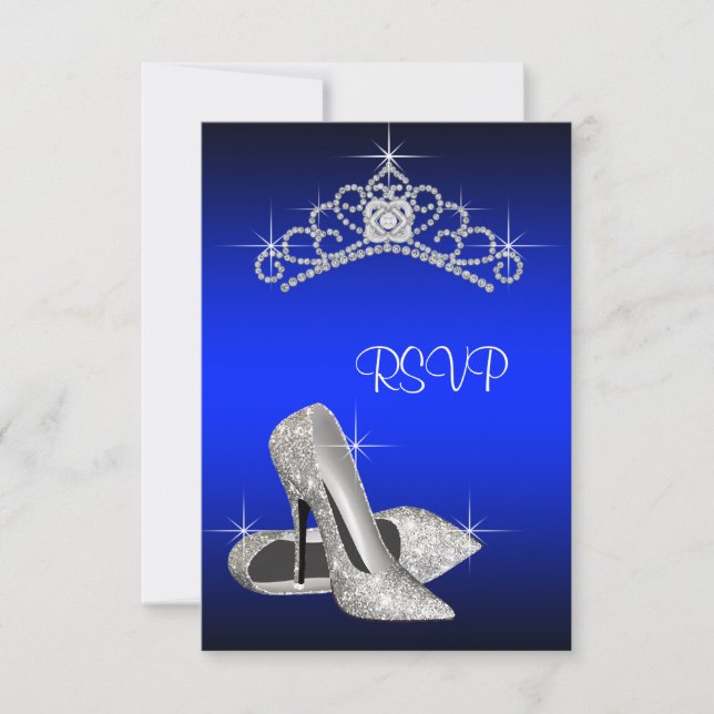 Haut talons Tiara Royal Blue Quinceanera RSVP (Devant)