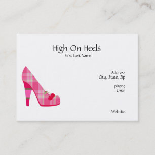 Haute sur des cartes de visite de talons