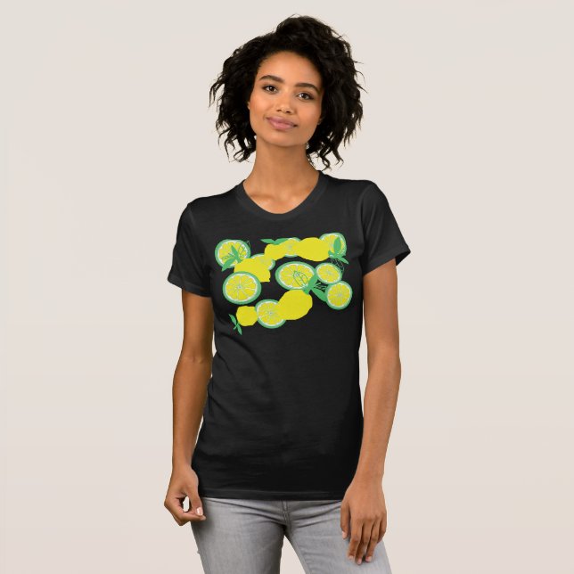 Hauts de T-Shirt Funky Citrons Chanceux (Devant entier)