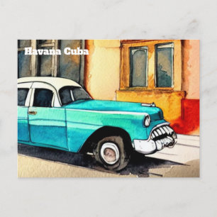 havana cuba carte postale ancienne voiture