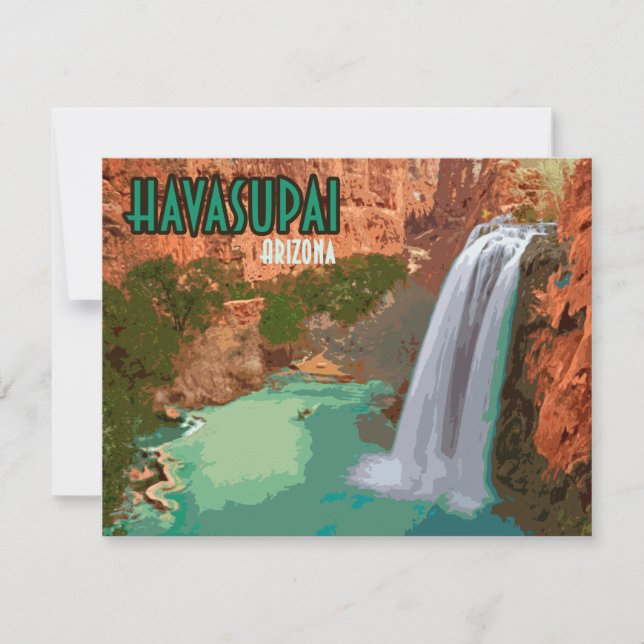 Havasupai Indian Reservation Arizona Flat Card (Devant)