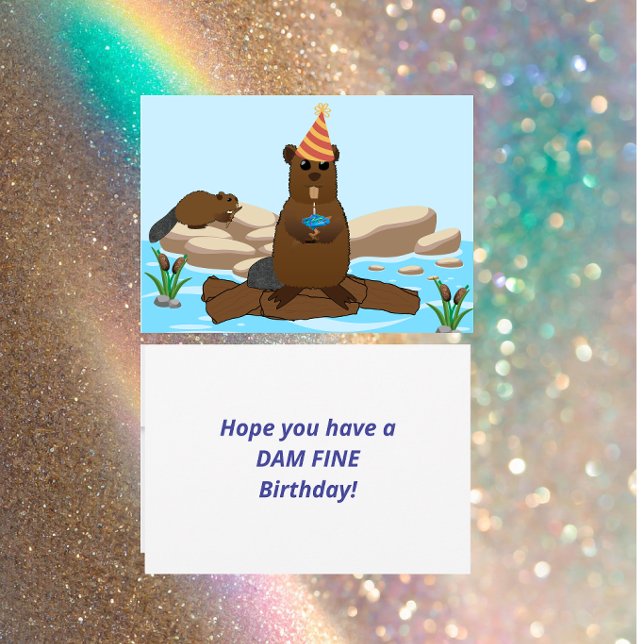 “Have a Dam Fine Birthday” Flat Greeting Card (Créateur téléchargé)