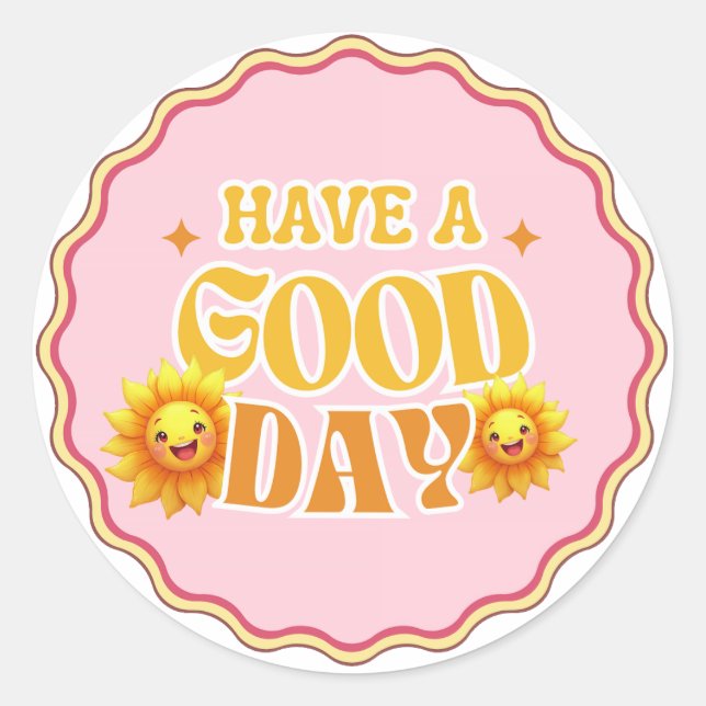 Have a Good Day – Cute Sunshine Flower Sticker (Devant)