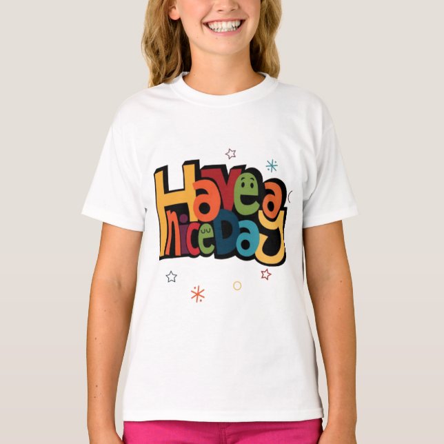 "Have a Nice Day" Retro Colorful Kids T-Shirt  (Devant)
