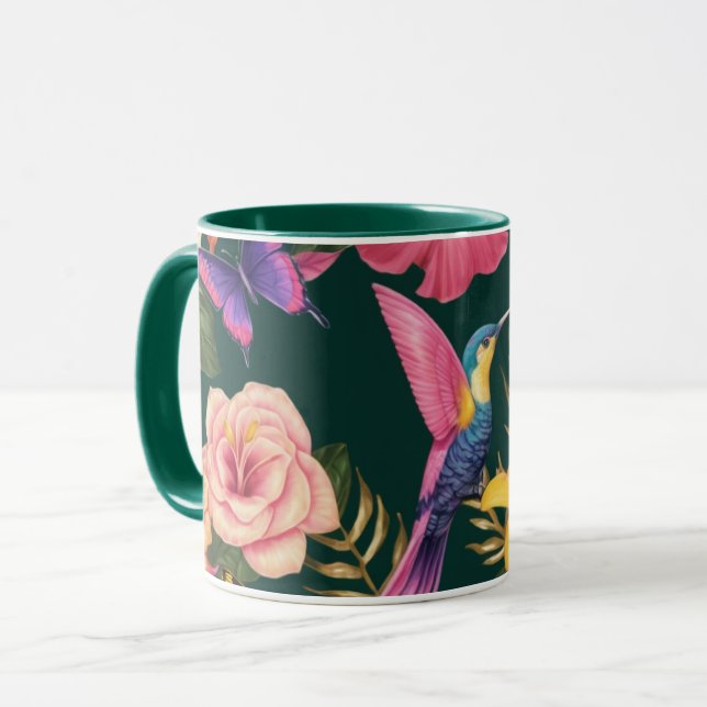 Havre tropical : Mug de design floral et ornitholo (Devant gauche)