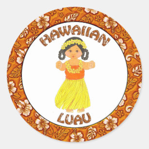 Hawaï Luau ~ Hula Girl Stickers