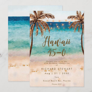 hawaii 45 0 45e anniversaire de plage invitation