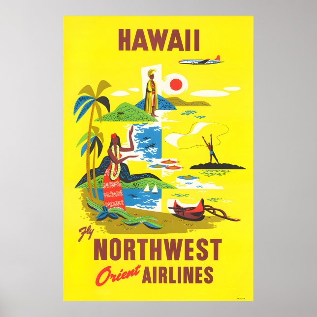 Hawaii - Affiches de voyage Northwest Orient (Devant)