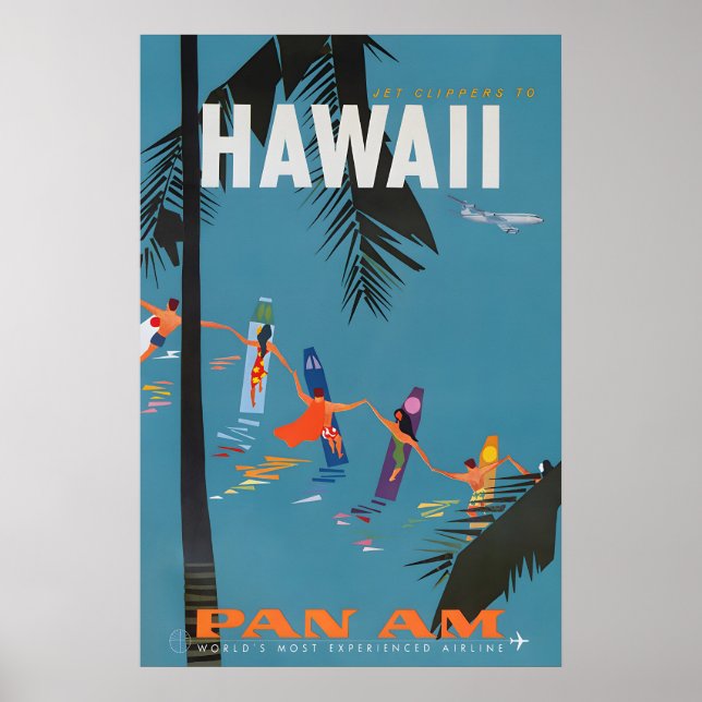 Hawaii - Affiches de voyage Pan American Clipper I (Devant)