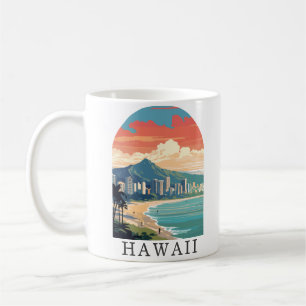Hawaii Beach Travel Café Mug Vintage
