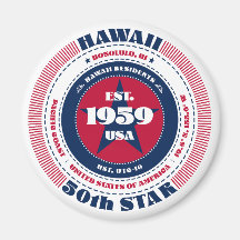 Hawaii Circle Typographie Souvenir Magnet