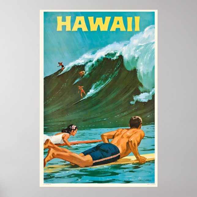 Hawaii États-Unis Affiche de voyage vintage (Devant)