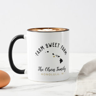 Hawaii Farm Sweet Farm Famille Monogramme Mug