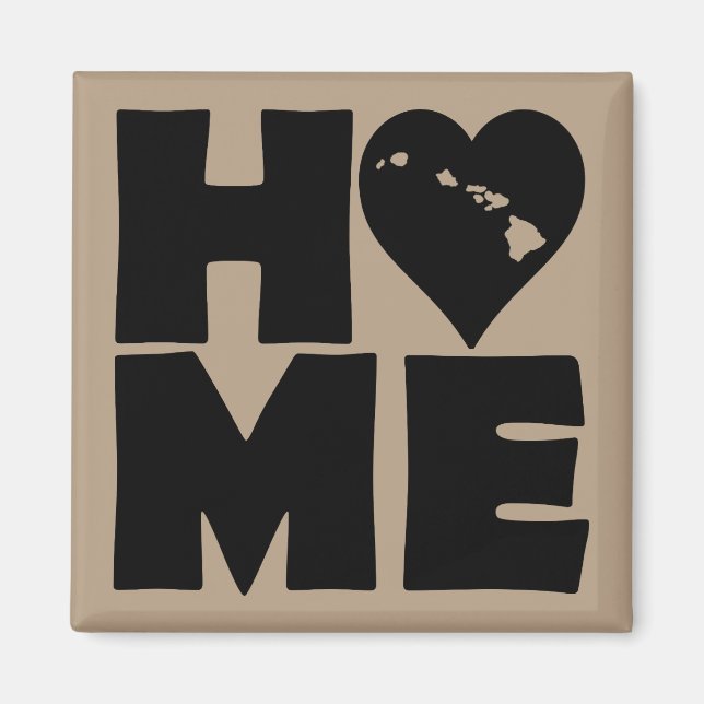 Hawaii Home Heart State Fridge Magnet (Devant)