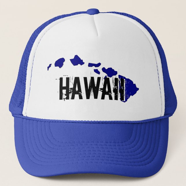 Hawaii îles blanc bleu casquette (Devant)